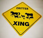 12^x12^ Critter Xing Signs Aluminum