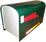 DuraLine Plastic Mailbox Green W/White Ends