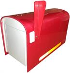 DuraLine Plastic Mailbox Red W/White Ends