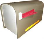 DuraLine Plastic Mailbox Tan W/White Ends